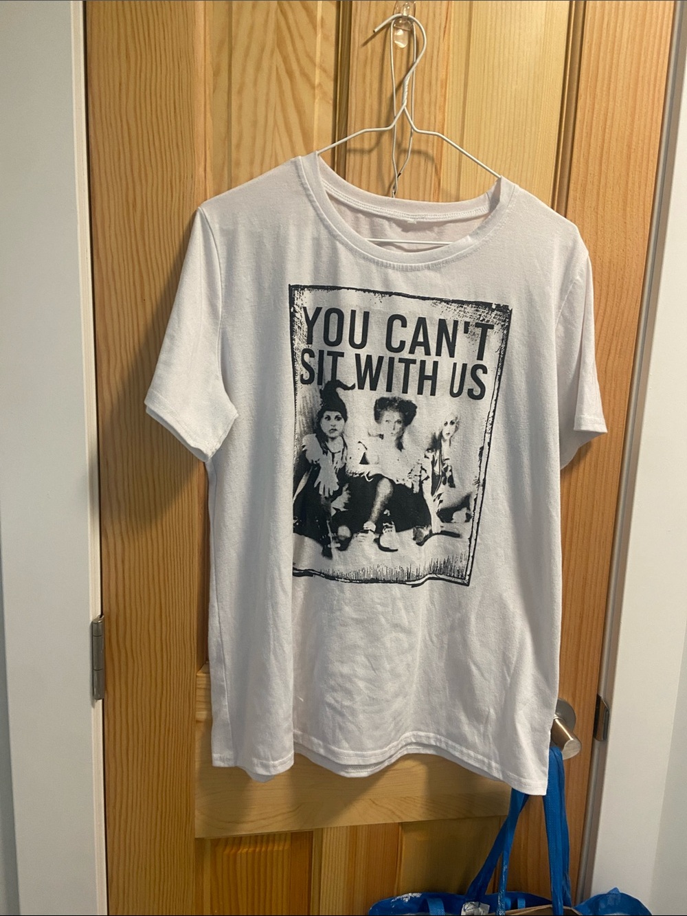 White Graphic Short Sleeve Tee - "You Can't Sit With Us"